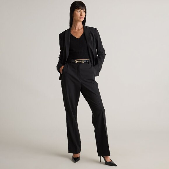 Quince Italian Wool Straight Leg Pants Black Size 14 - Picture 3 of 15